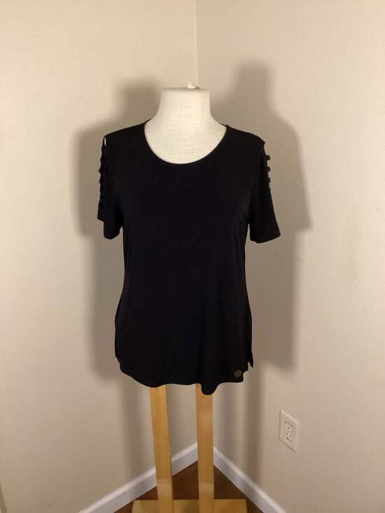Michael Kors Tops - NWT Michael Kors Black Ladder Cut-Out Short Sleeve Top